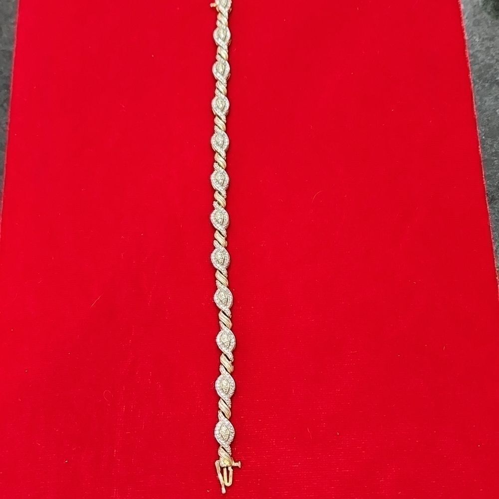 BRKRN Vintage Signed Two Tone Bracelet